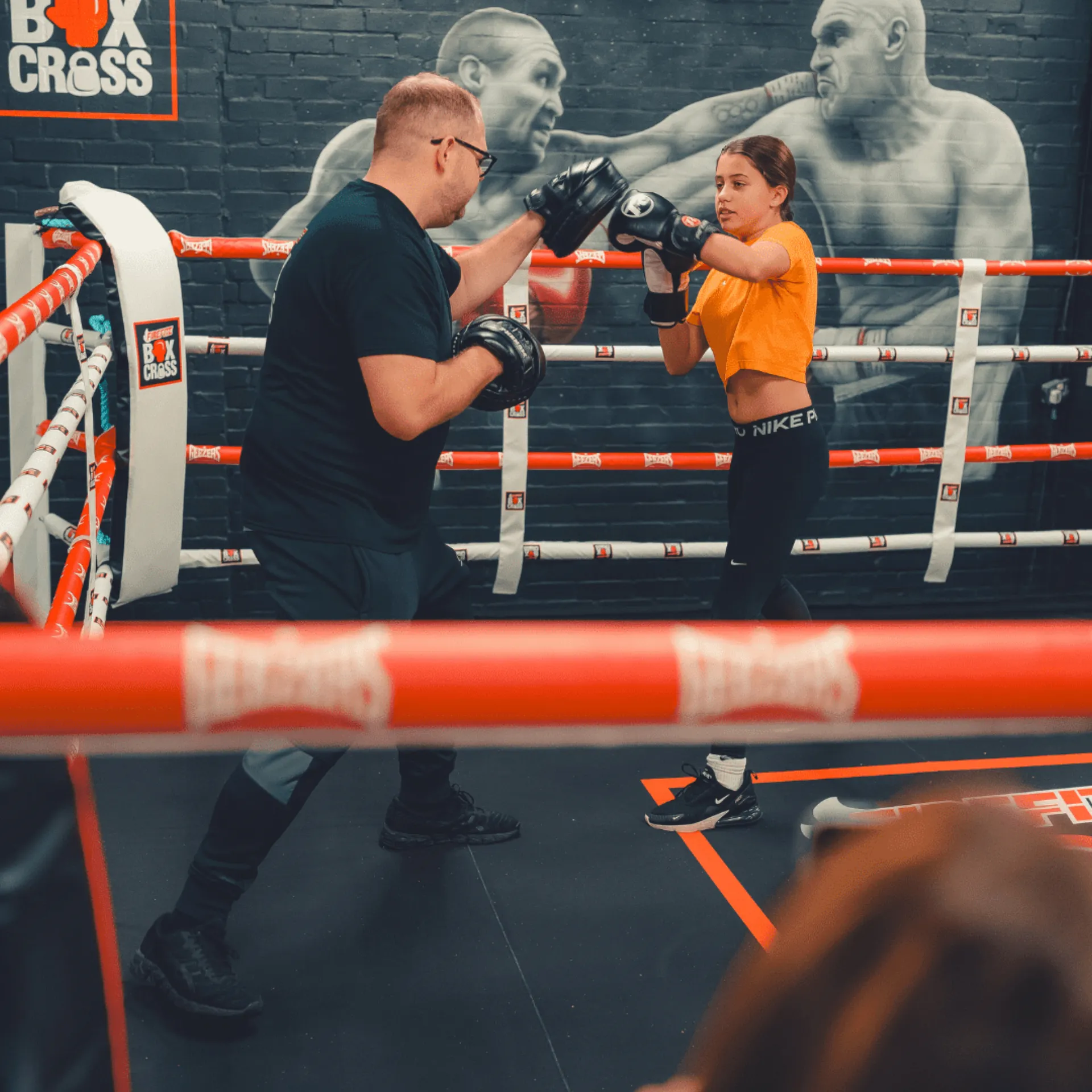 Youth boxing training in the ring at Boxcross UK