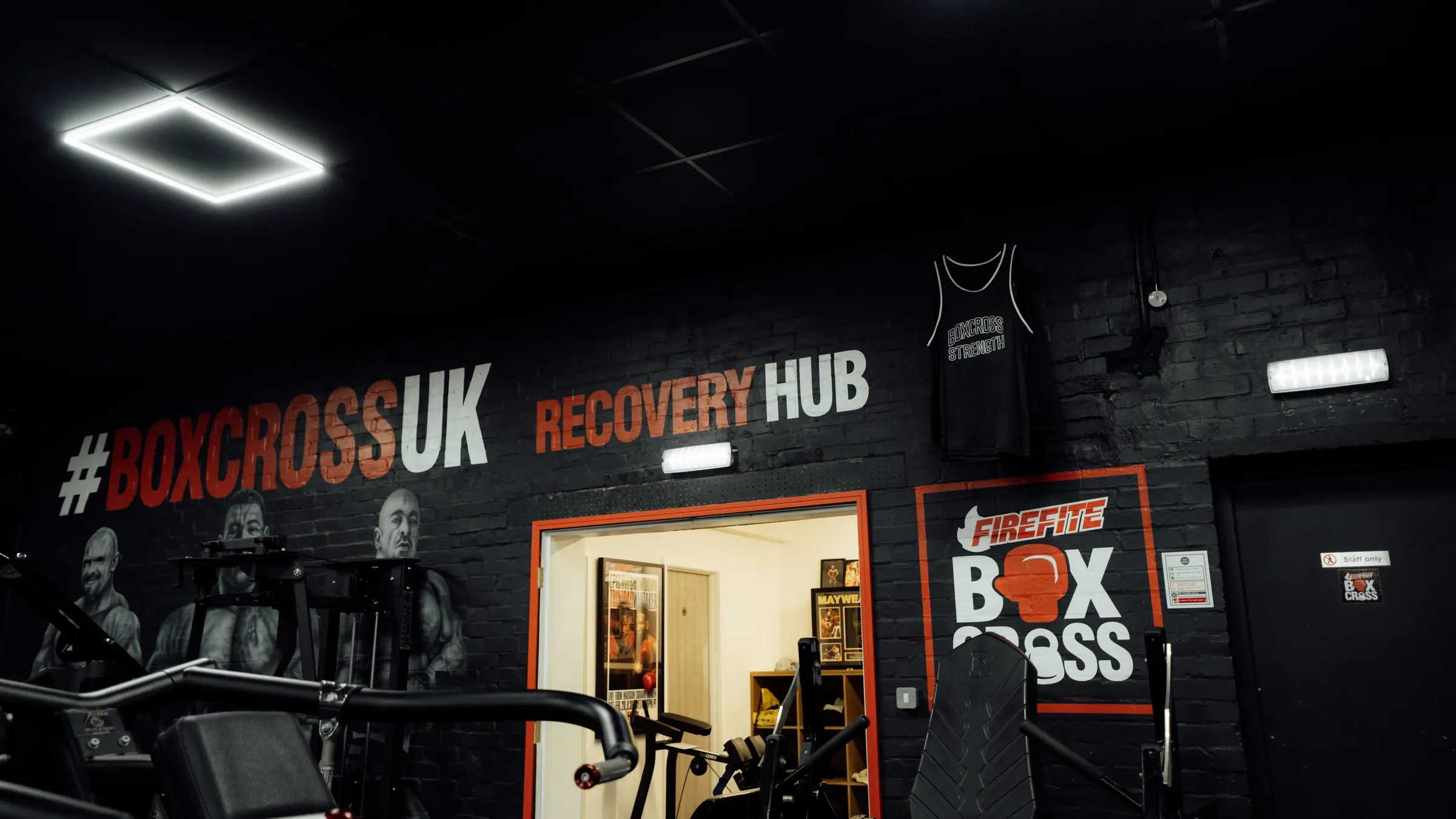 The Recovery Hub entrance with the lit Firefite BoxCross sign
