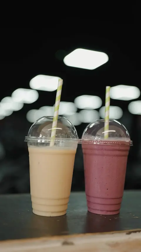 Freshly made smoothies at the Fire Nutrition bar, where the run club finishes